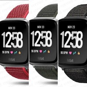 3 x Fitbit Versa 3 Nylon Straps Smartwatch Replacement Bracelets Sport Watchband